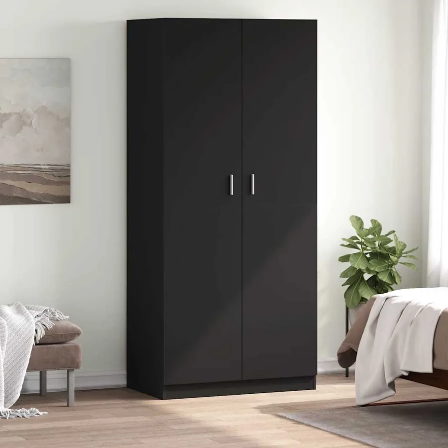 Garde-robe Noir 90x52x200 cm Bois d’ingénierie