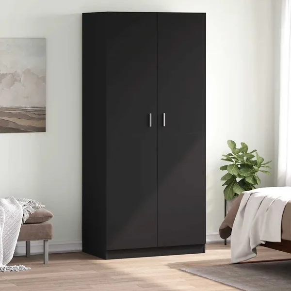 Garde-robe Noir 90x52x200 cm Bois d’ingénierie