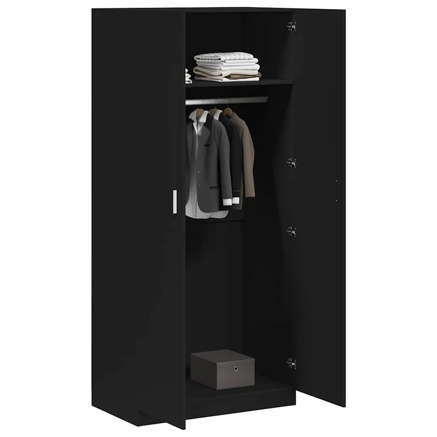Garde-robe Noir 90x52x200 cm Bois d’ingénierie - 4