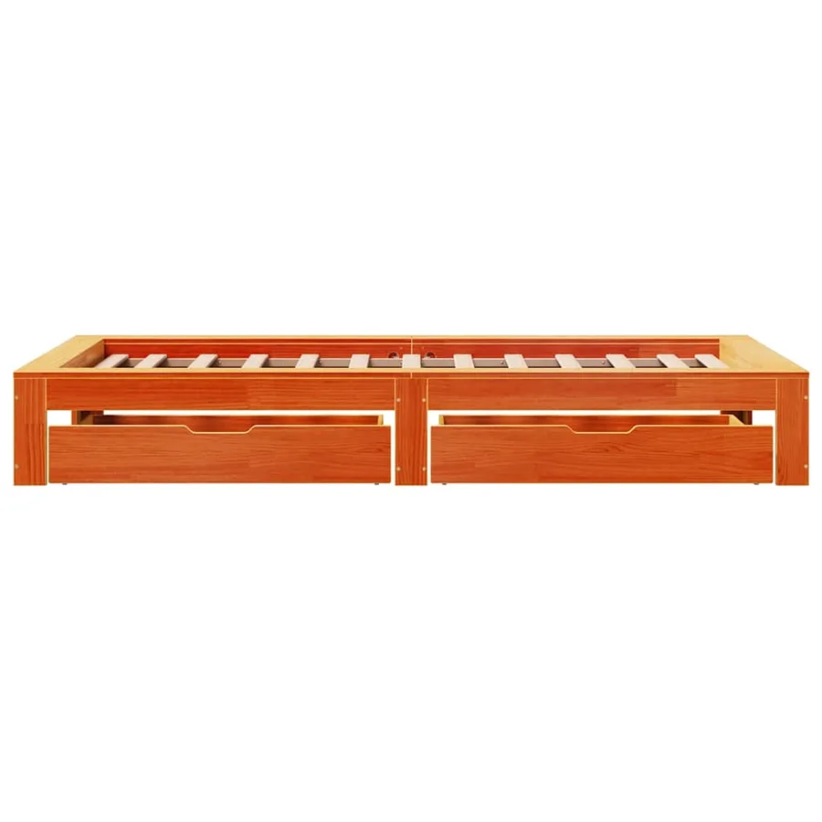 Cadre de lit sans matelas cire marron 75x190 cm bois pin massif - 7