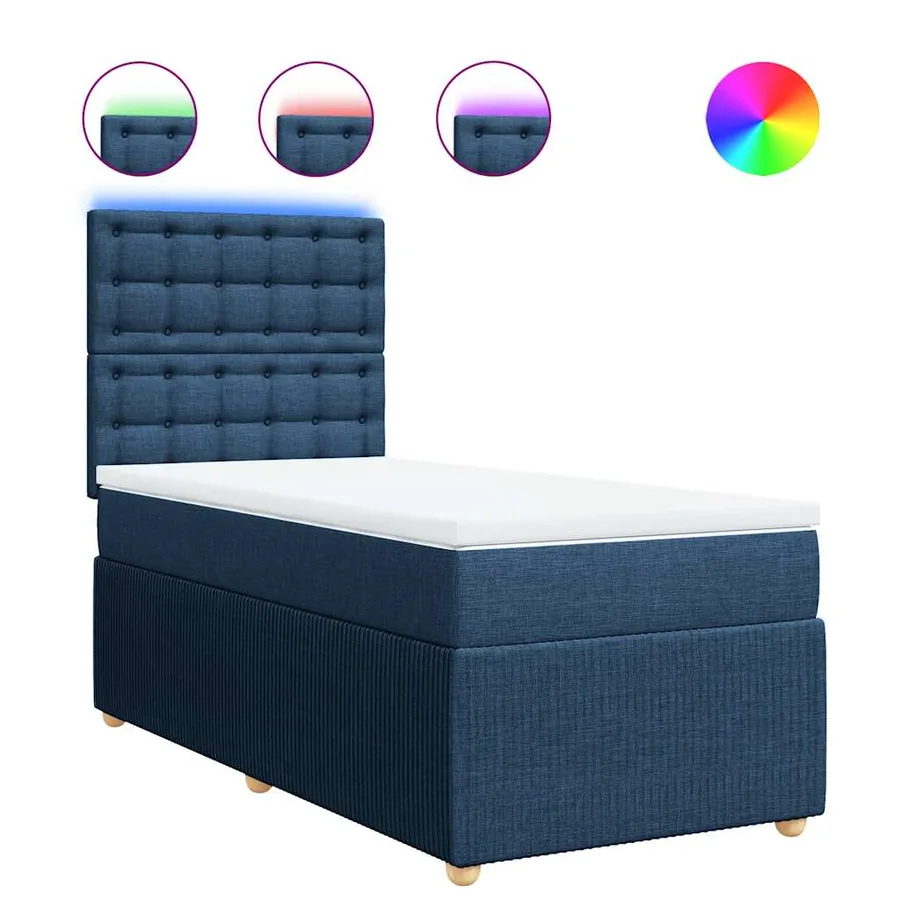 Sommier à lattes de lit avec matelas Bleu 80x200 cm Tissu - 2