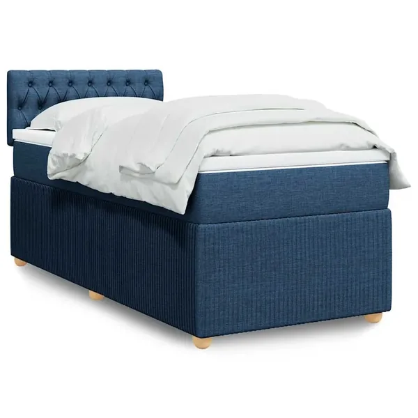 Sommier à lattes de lit avec matelas Bleu 80x200 cm Tissu