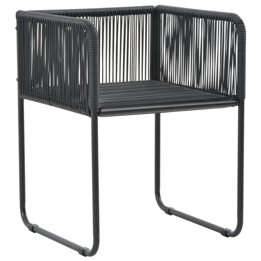 Ensemble à manger de jardin 3 pcs PVC résine tressée noir - 6