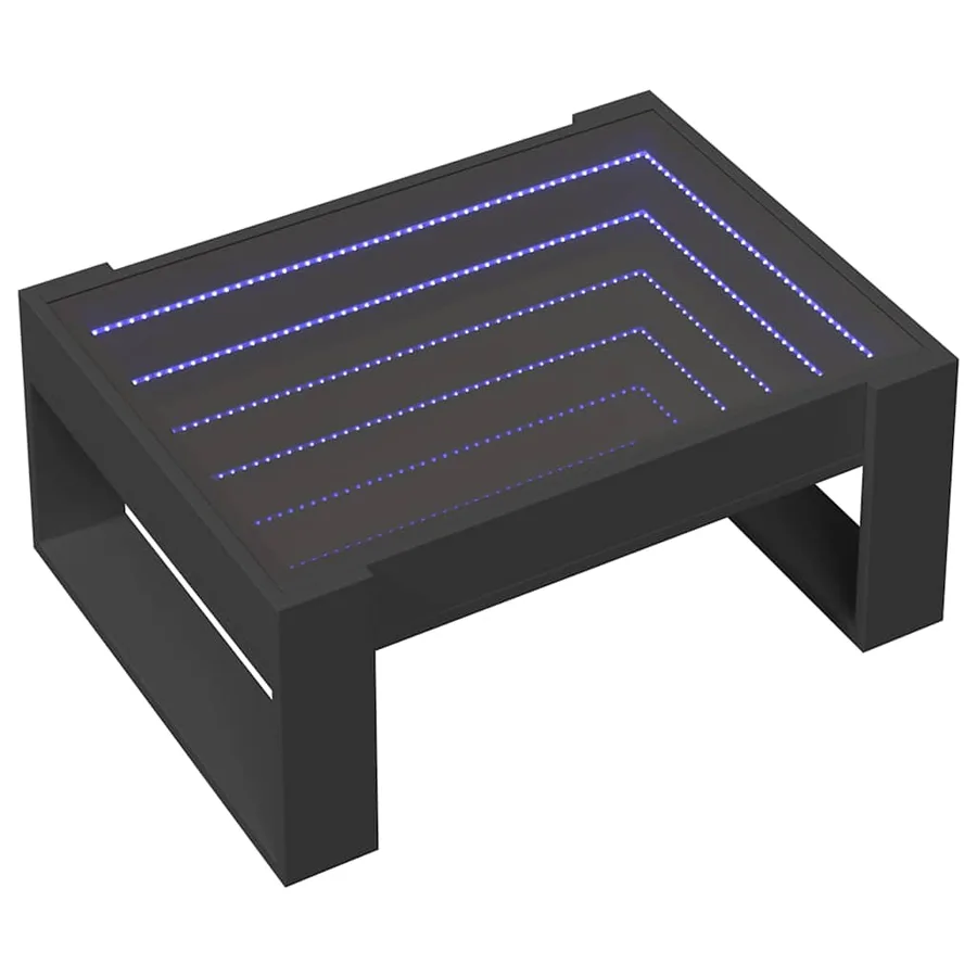 Table basse avec LED infini noir 70x53x30 cm - 3