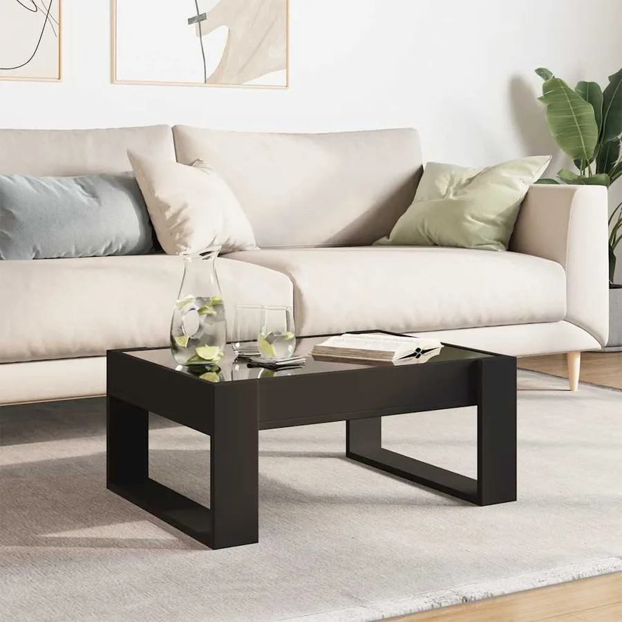 Table basse avec LED infini noir 70x53x30 cm - 4