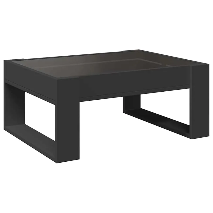 Table basse avec LED infini noir 70x53x30 cm - 8