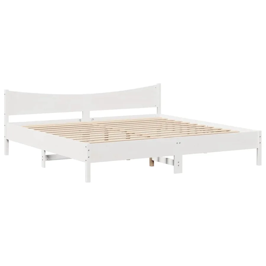 Cadre de lit avec tiroirs blanc 180x200 cm bois de pin massif - 5