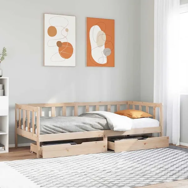 Lit de jour avec tiroirs sans matelas 80x200 cm bois massif