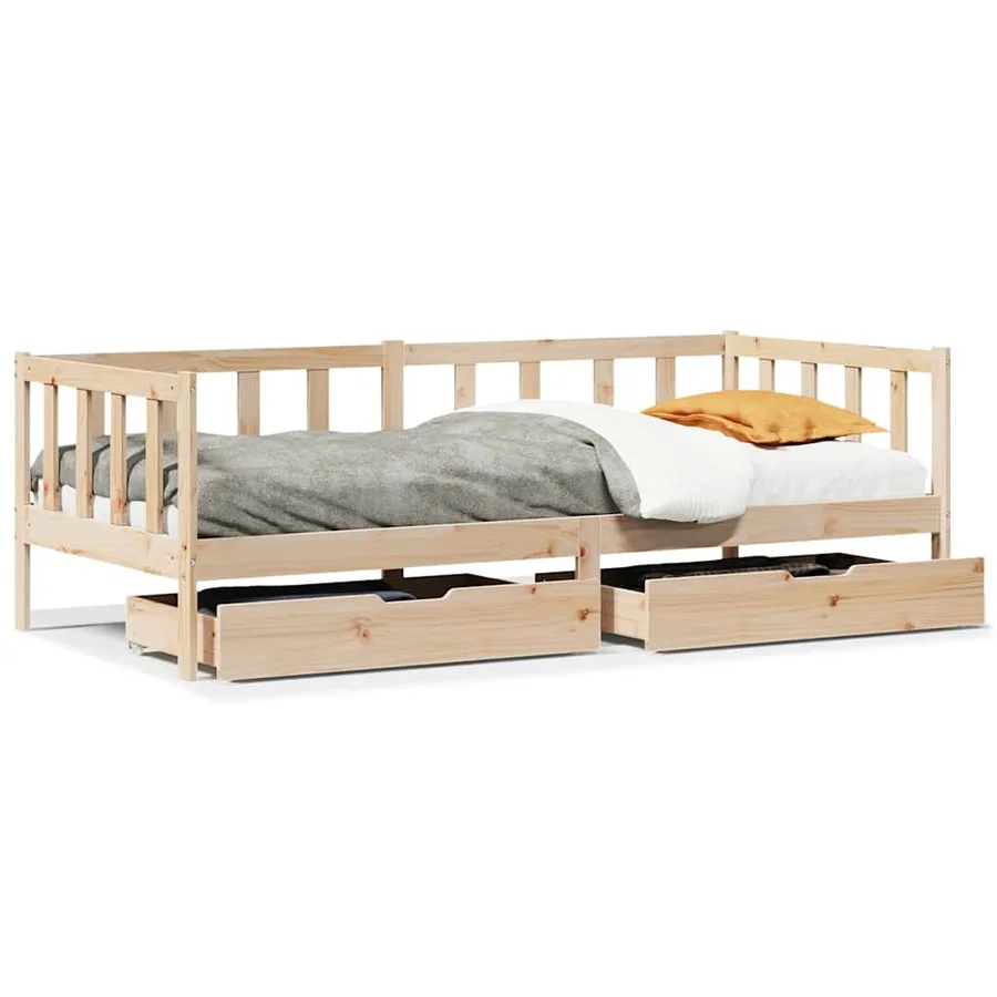 Lit de jour avec tiroirs sans matelas 80x200 cm bois massif - 2