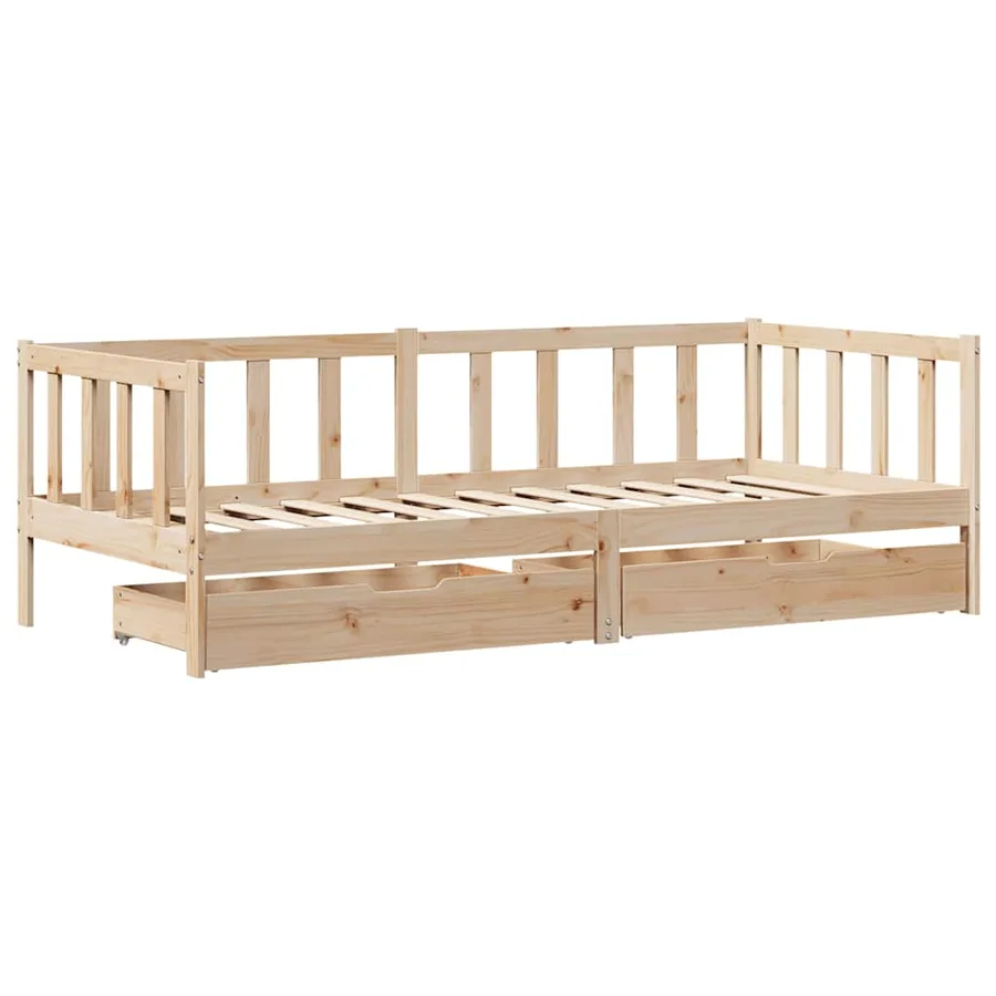 Lit de jour avec tiroirs sans matelas 80x200 cm bois massif - 3