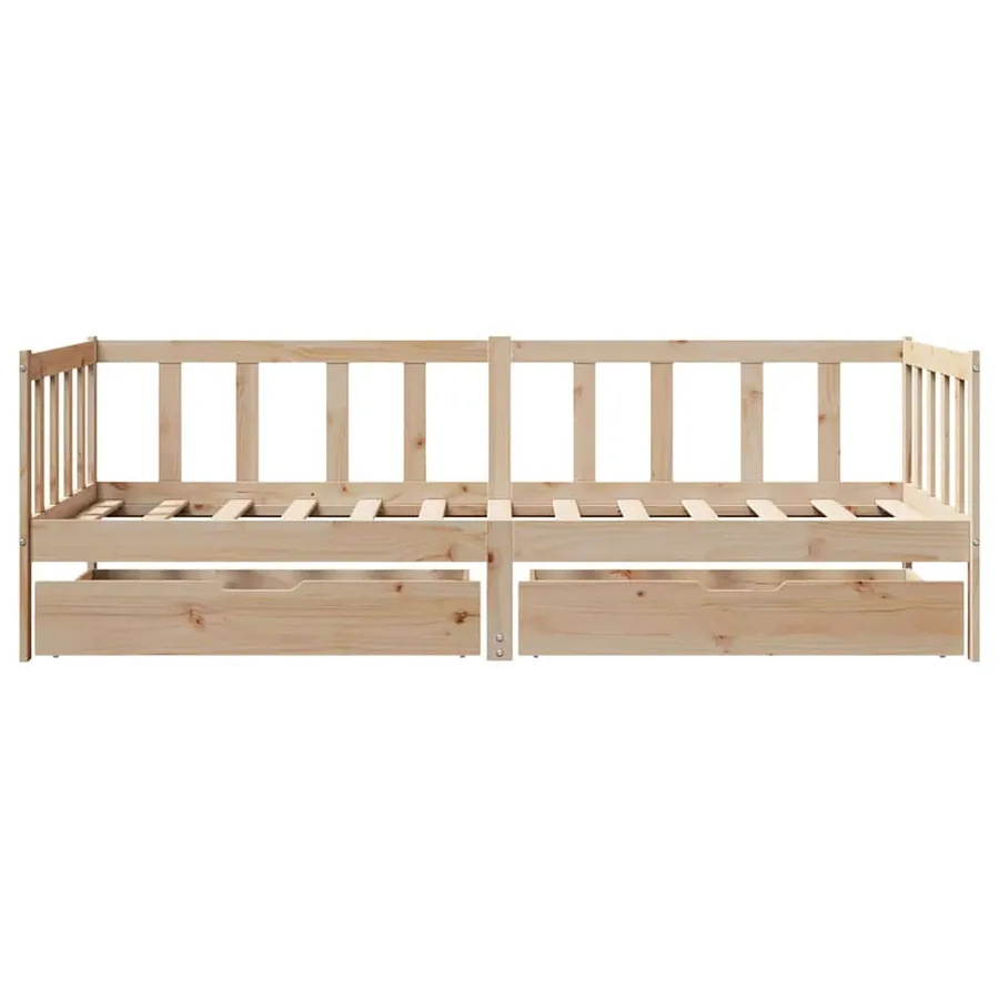 Lit de jour avec tiroirs sans matelas 80x200 cm bois massif - 4
