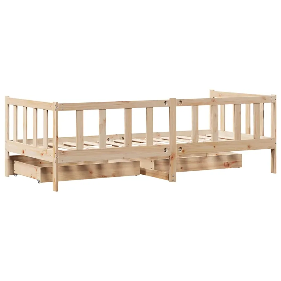 Lit de jour avec tiroirs sans matelas 80x200 cm bois massif - 7