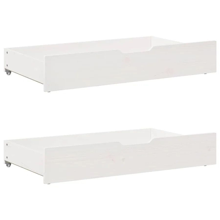 Lit de jour et tiroirs sans matelas blanc 80x200 cm bois massif - 6