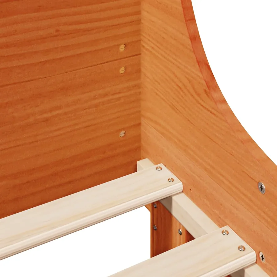 Cadre de lit sans matelas cire marron 75x190 cm bois pin massif - 9