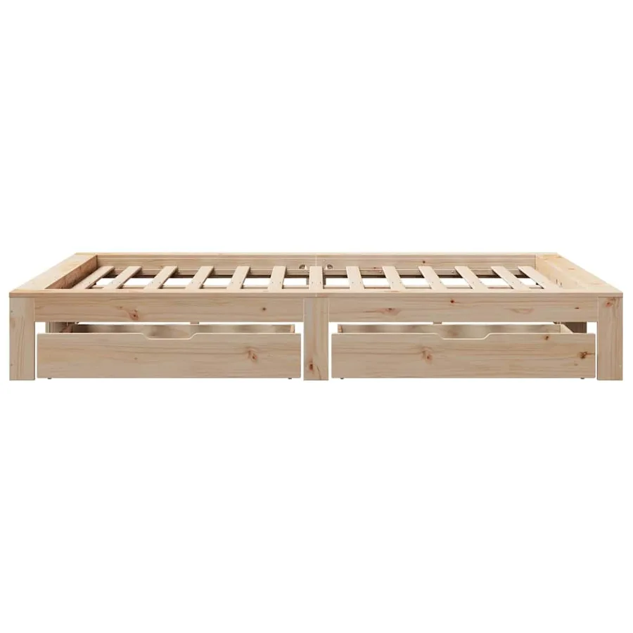Cadre de lit sans matelas 160x200 cm bois massif de pin - 7