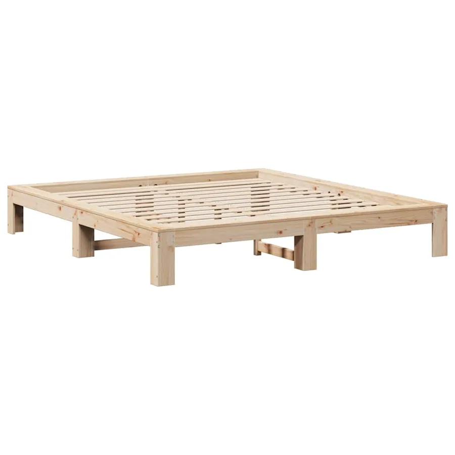 Cadre de lit sans matelas 200x200 cm bois massif de pin - 5