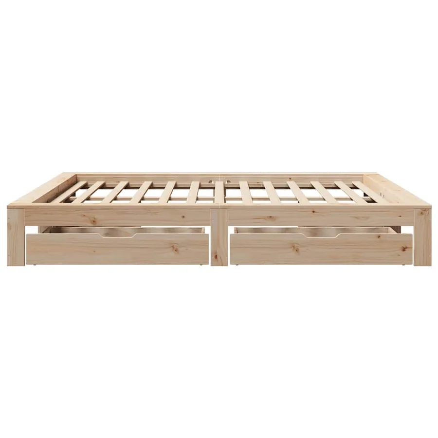 Cadre de lit sans matelas 200x200 cm bois massif de pin - 7