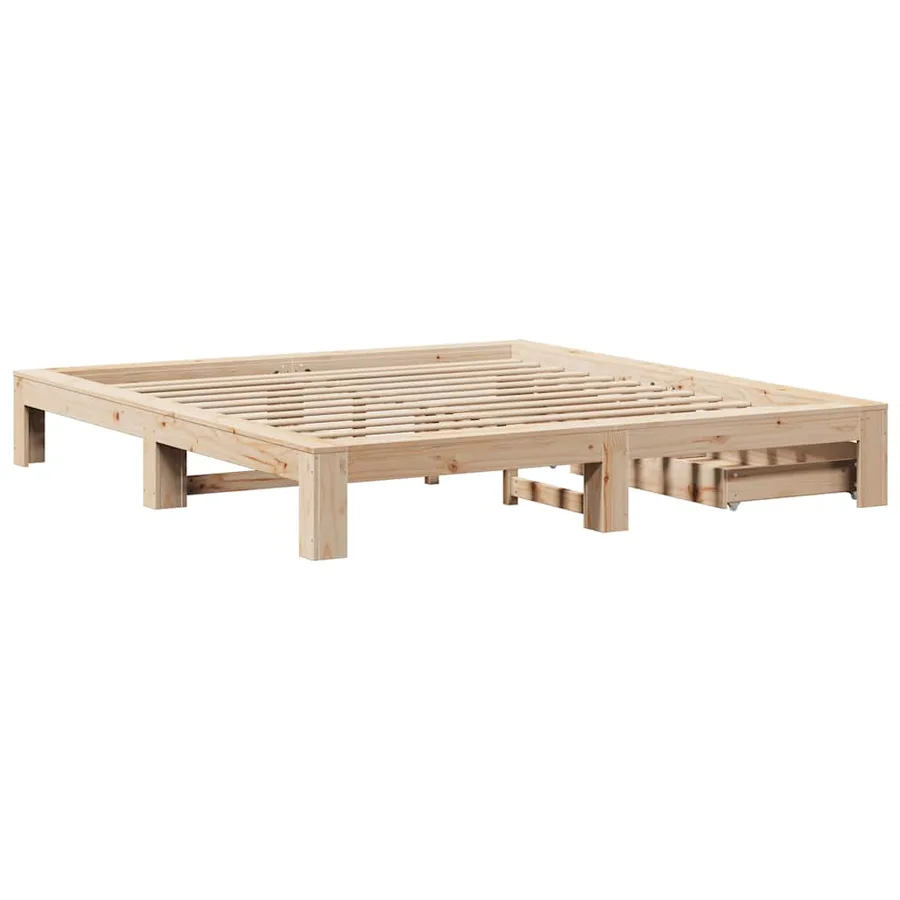 Cadre de lit sans matelas 200x200 cm bois massif de pin - 8
