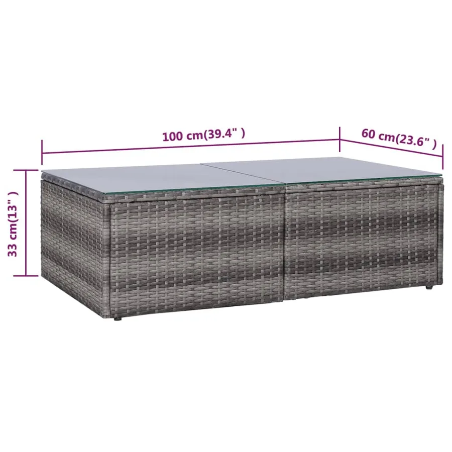 Salon de jardin 9 pcs avec coussins Résine tressée Gris - 11