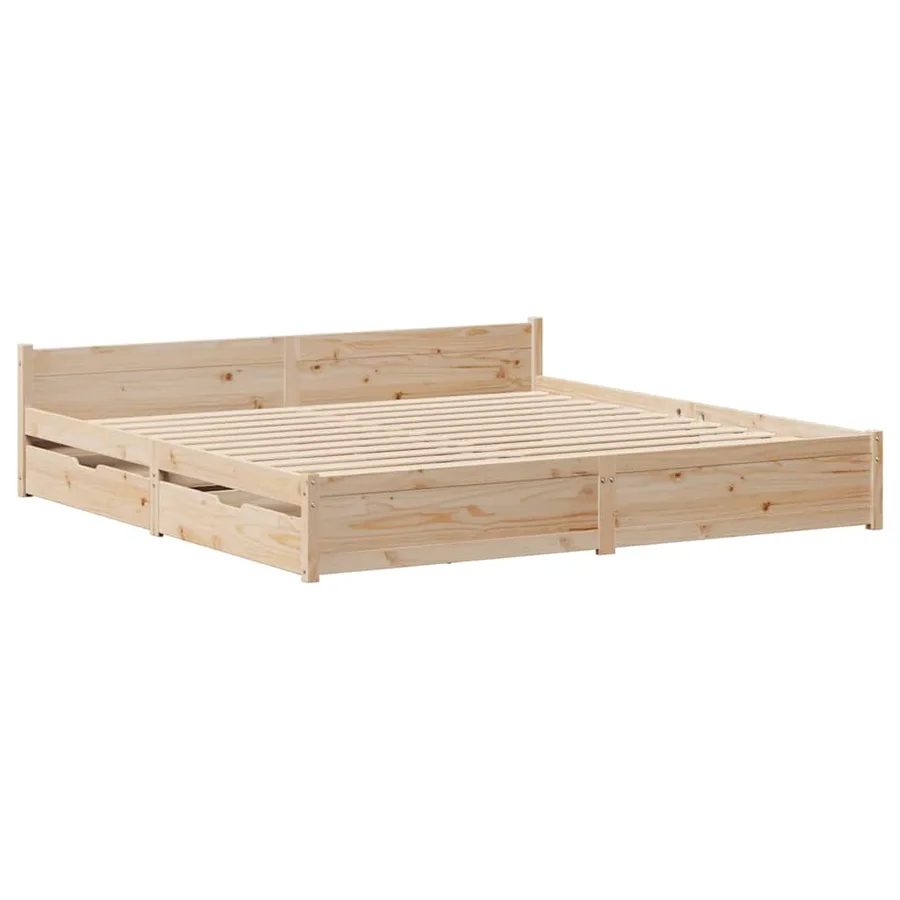 Cadre de lit sans matelas 180x200 cm bois massif de pin - 3