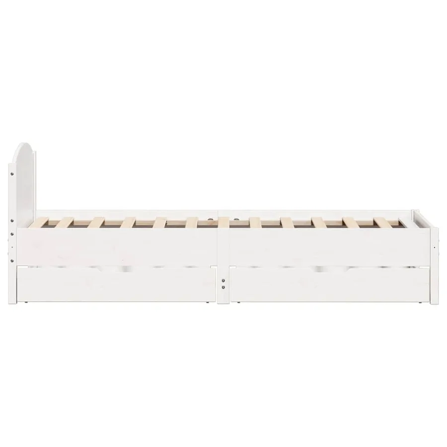 Cadre de lit sans matelas blanc 100x200 cm bois de pin massif - 7