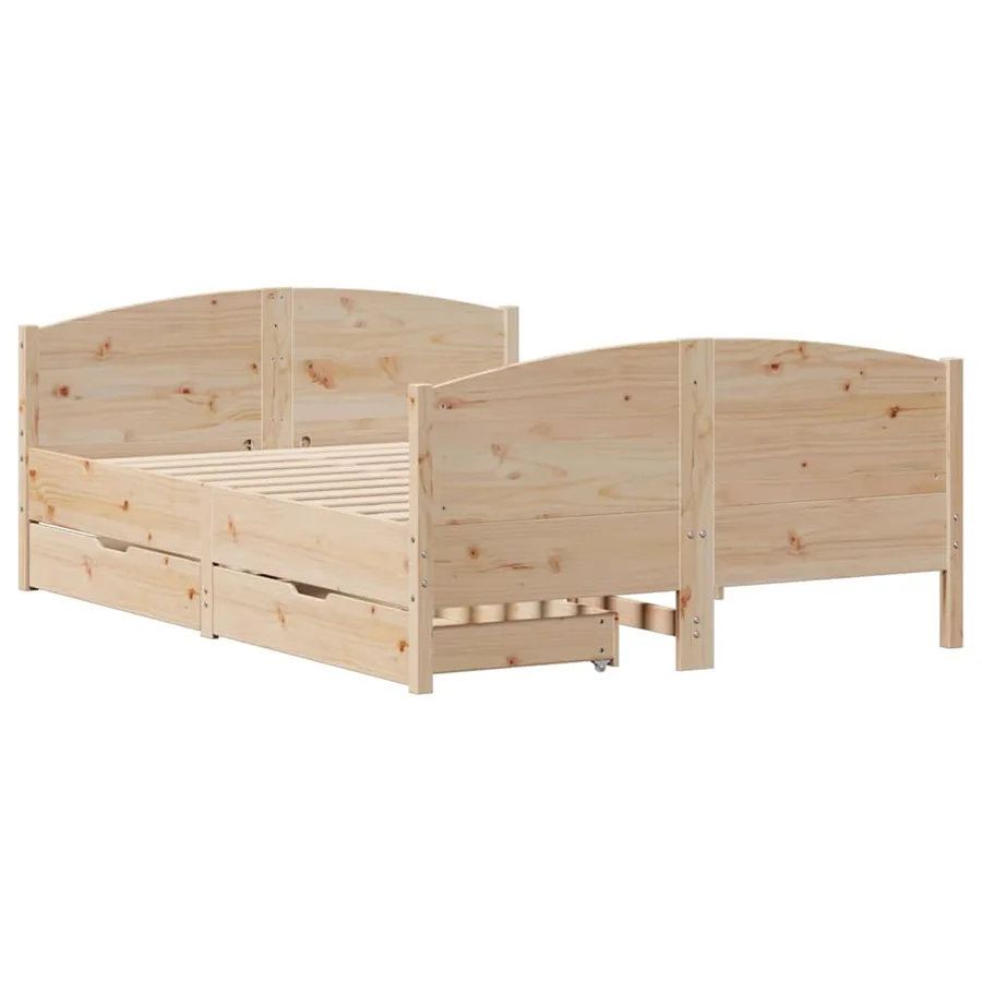 Cadre de lit sans matelas 120x200 cm bois de pin massif - 3