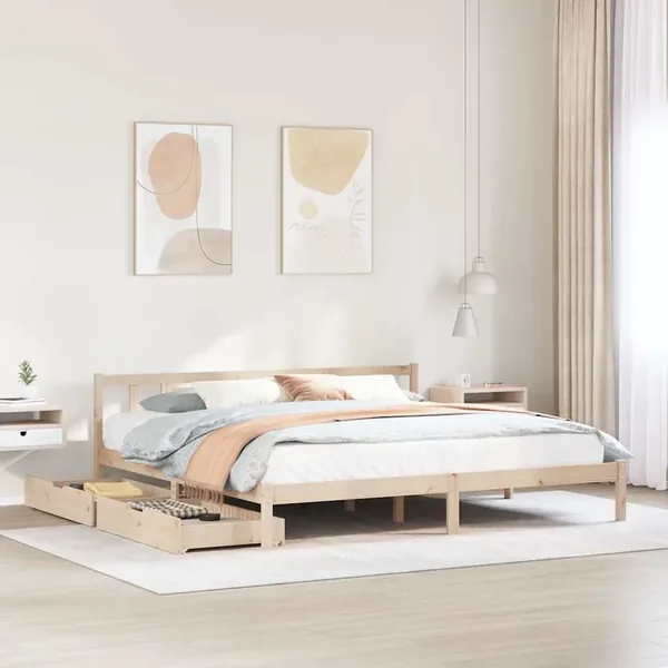 Cadre de lit sans matelas 180x200 cm bois massif de pin