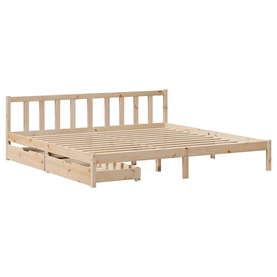 Cadre de lit sans matelas 180x200 cm bois massif de pin - 3