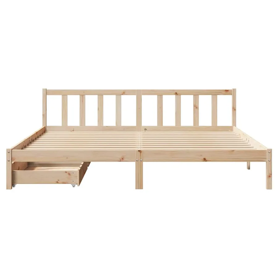 Cadre de lit sans matelas 180x200 cm bois massif de pin - 4