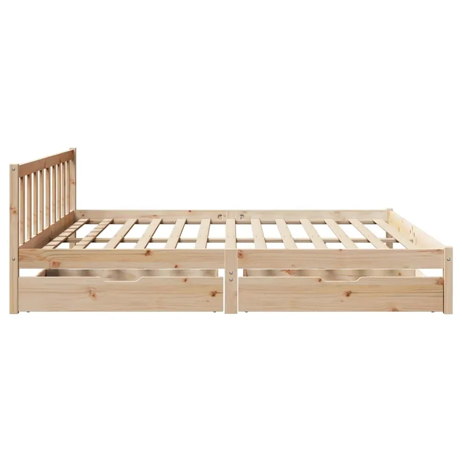 Cadre de lit sans matelas 180x200 cm bois massif de pin - 5