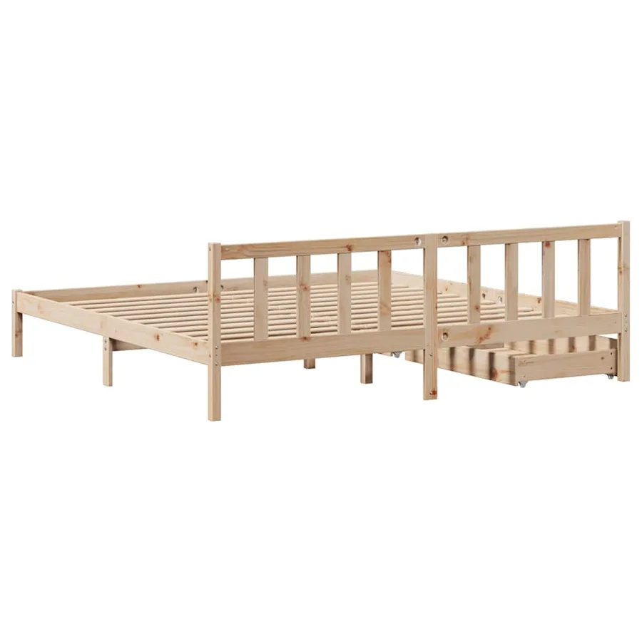 Cadre de lit sans matelas 180x200 cm bois massif de pin - 6
