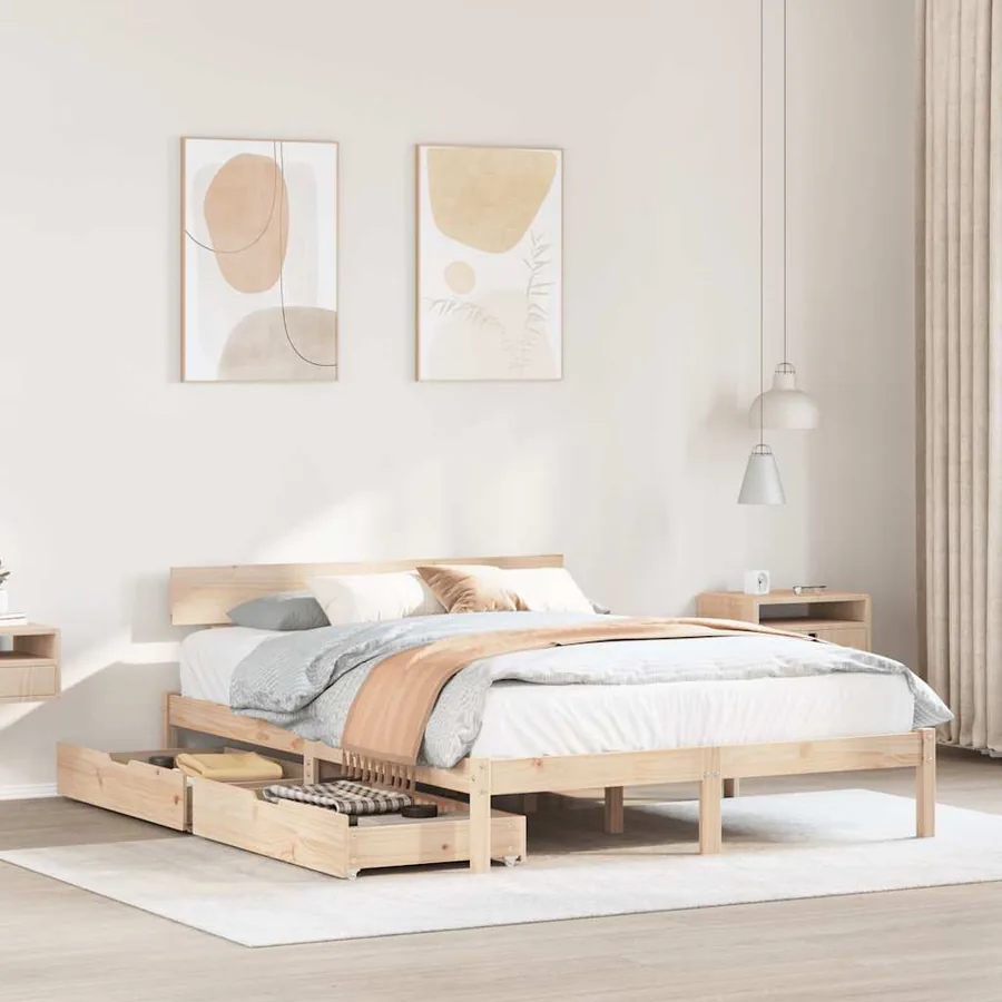 Cadre de lit sans matelas 120x200 cm bois de pin massif