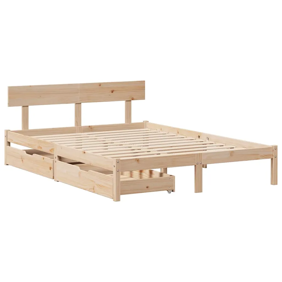Cadre de lit sans matelas 120x200 cm bois de pin massif - 3