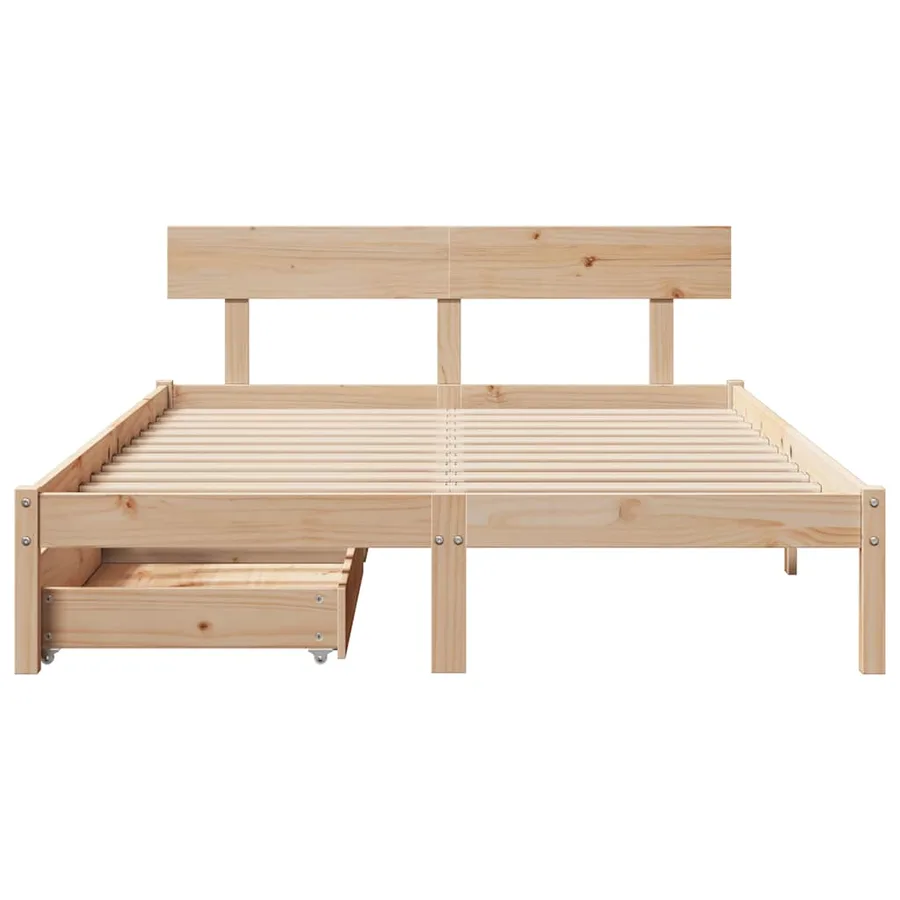 Cadre de lit sans matelas 120x200 cm bois de pin massif - 4