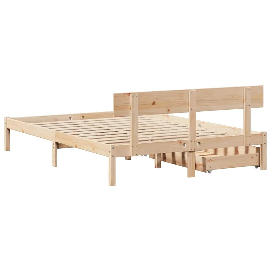 Cadre de lit sans matelas 120x200 cm bois de pin massif - 6