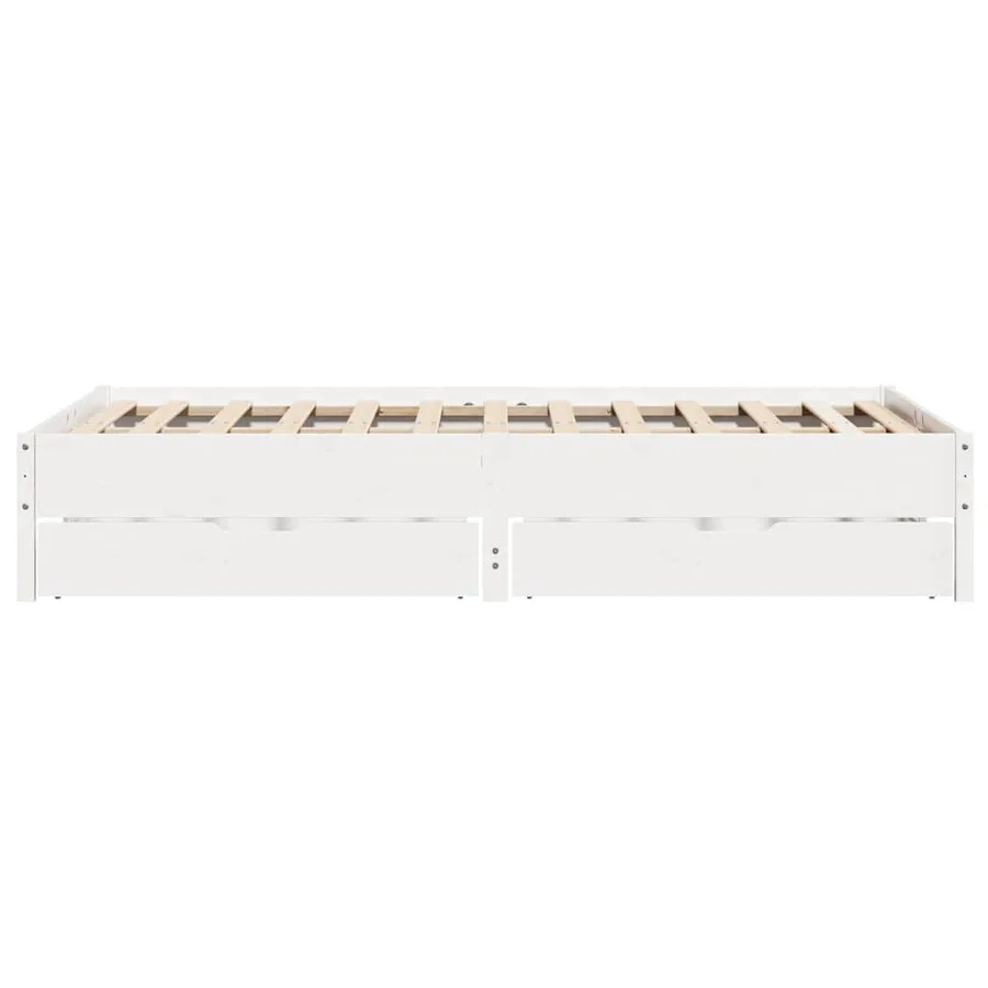 Cadre de lit sans matelas blanc 160x200 cm bois de pin massif - 7
