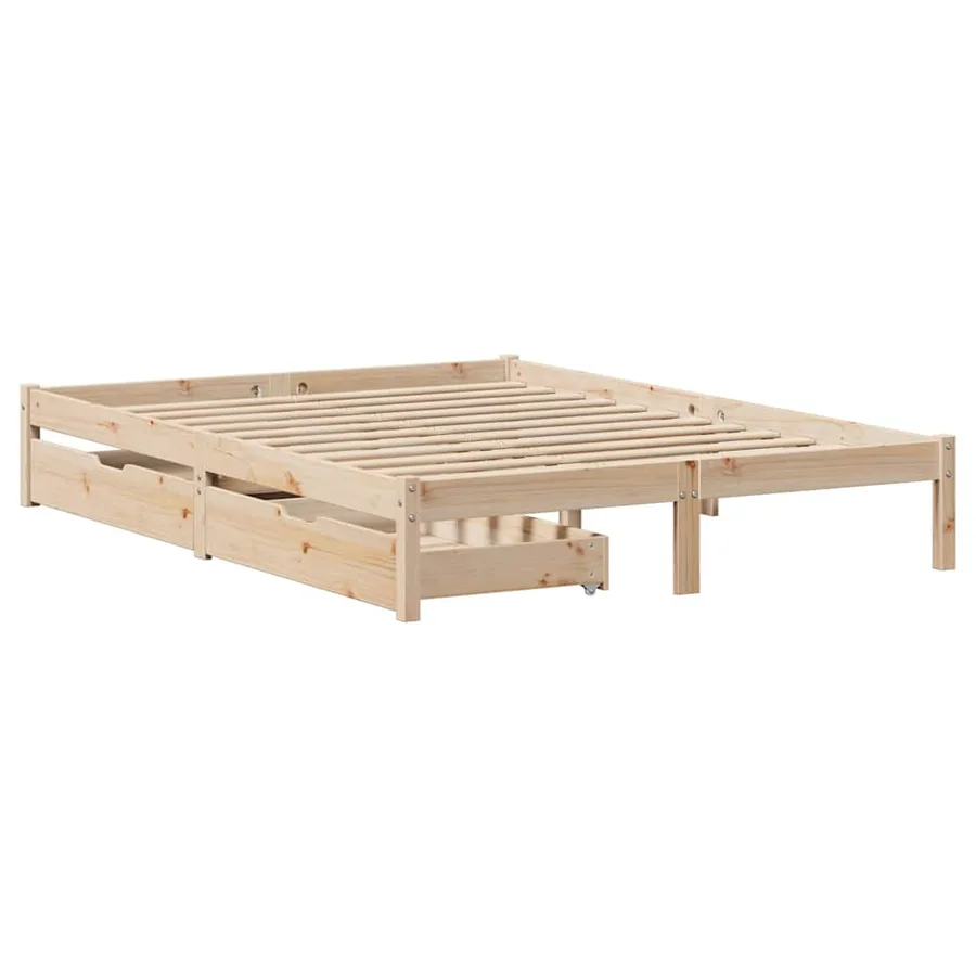 Cadre de lit sans matelas 140x200 cm bois massif de pin - 3