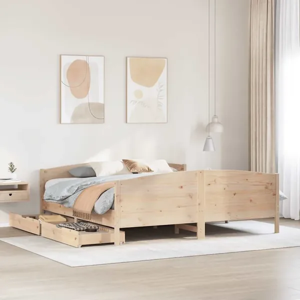 Cadre de lit sans matelas 180x200 cm bois massif de pin