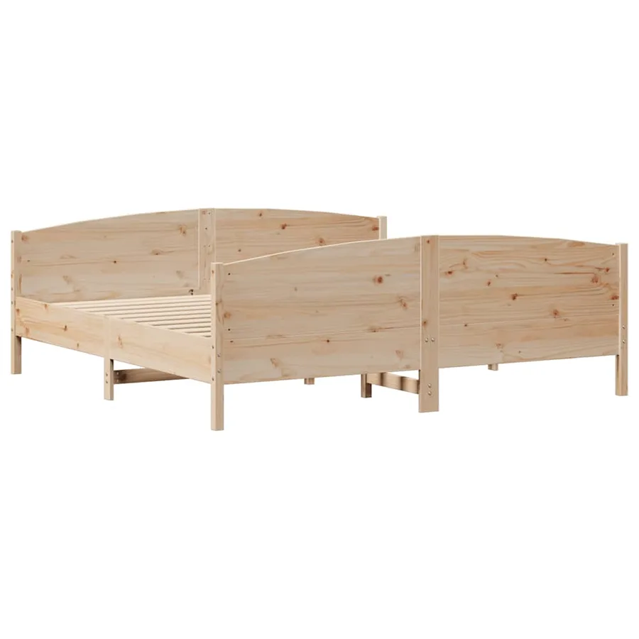 Cadre de lit sans matelas 180x200 cm bois massif de pin - 5