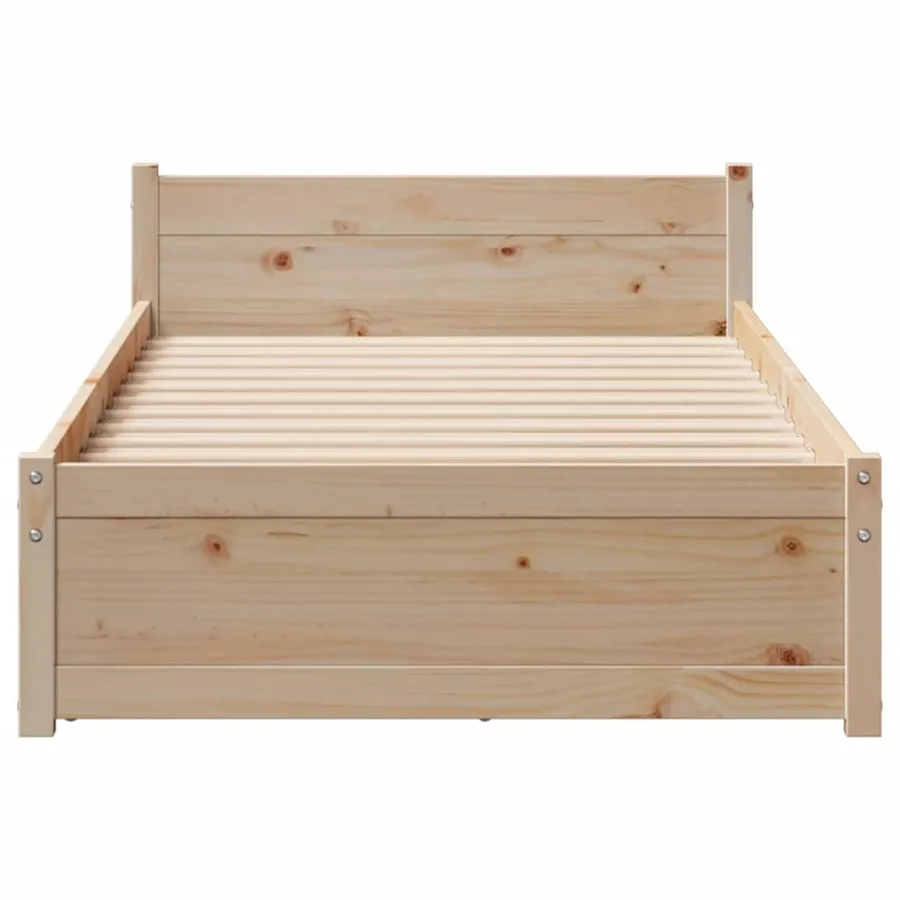 Cadre de lit sans matelas 90x200 cm bois de pin massif - 4