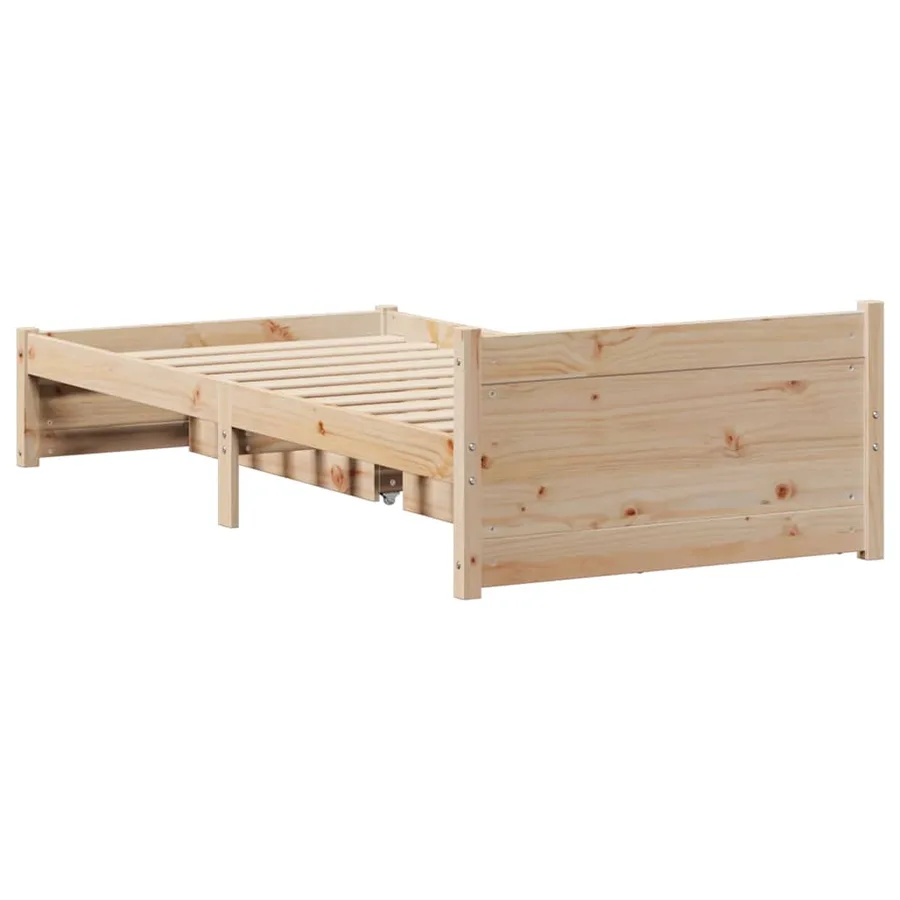 Cadre de lit sans matelas 90x200 cm bois de pin massif - 8