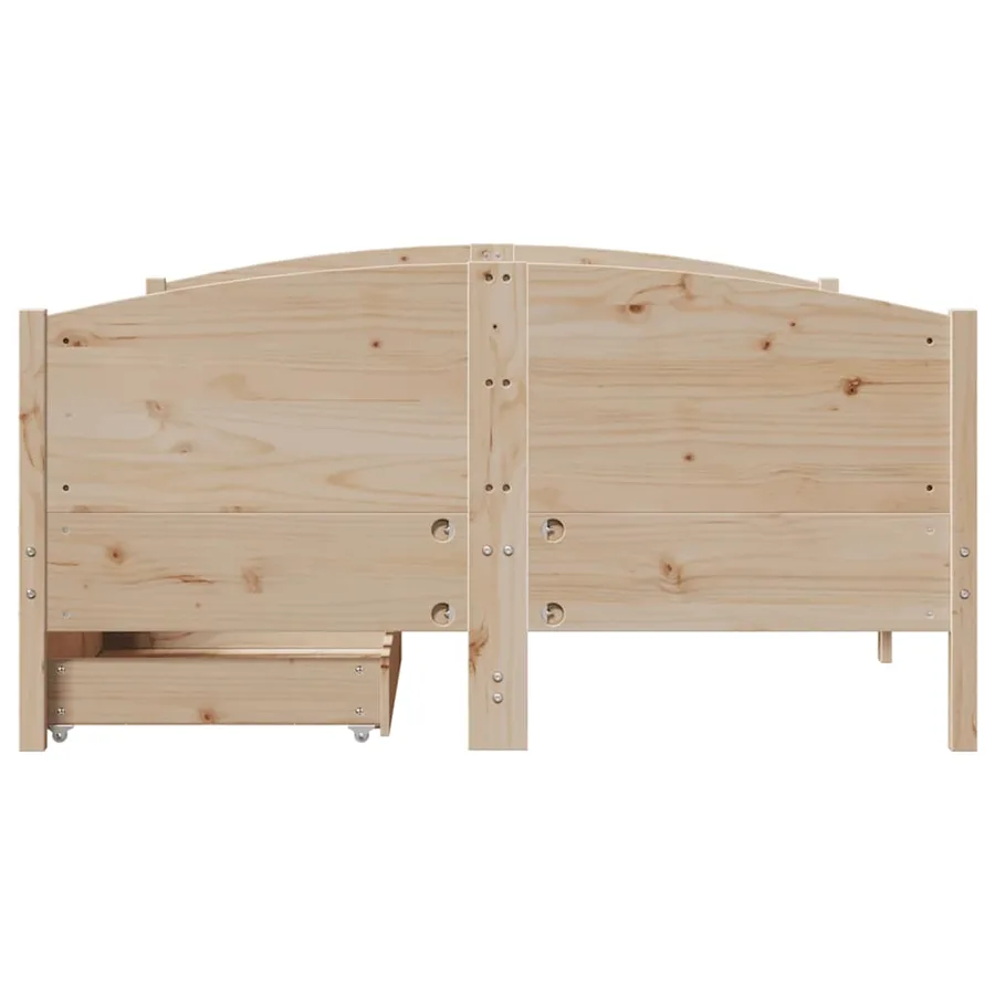 Cadre de lit sans matelas 150x200 cm bois de pin massif - 4