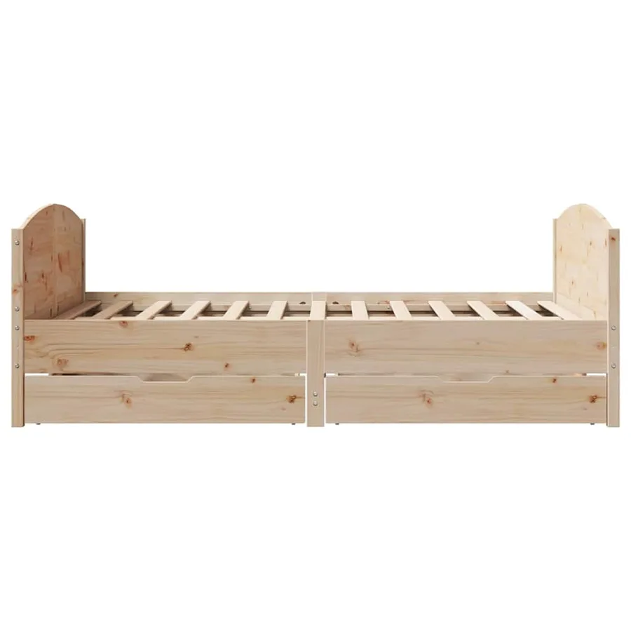 Cadre de lit sans matelas 150x200 cm bois de pin massif - 7
