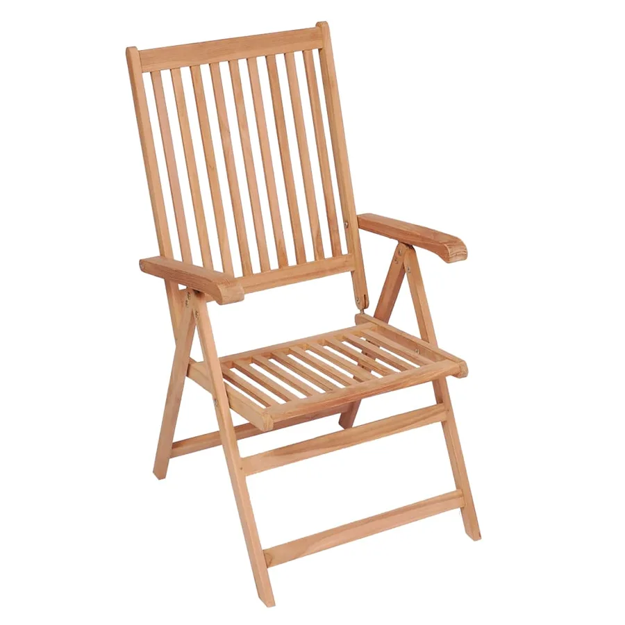 Chaises inclinables de jardin lot de 4 Bois de teck solide - 2