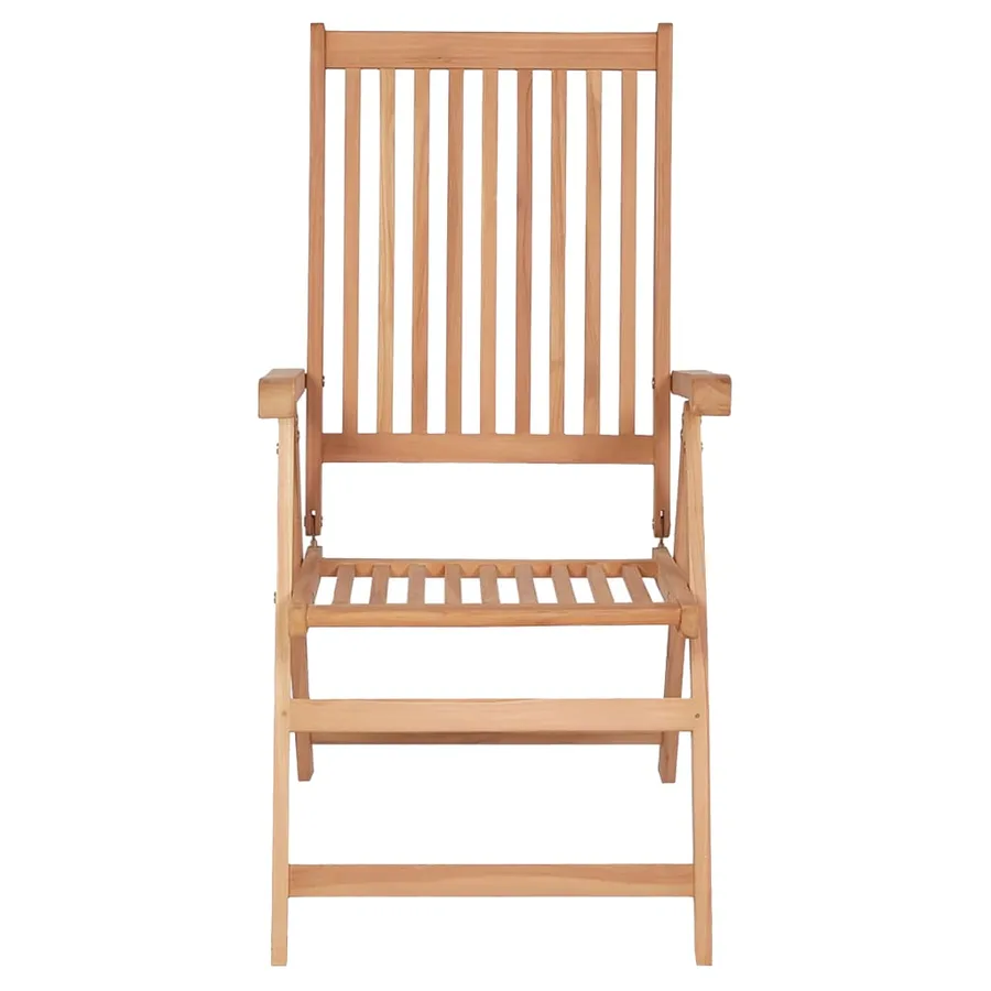 Chaises inclinables de jardin lot de 4 Bois de teck solide - 3
