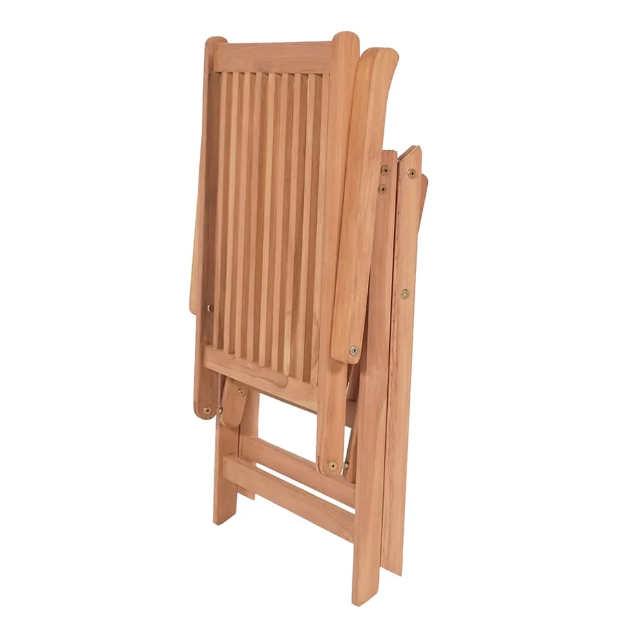 Chaises inclinables de jardin lot de 4 Bois de teck solide - 6