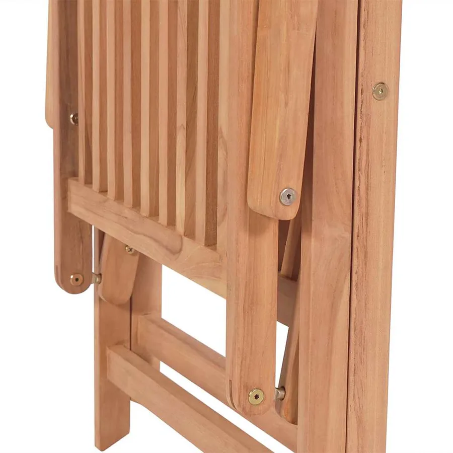 Chaises inclinables de jardin lot de 4 Bois de teck solide - 7