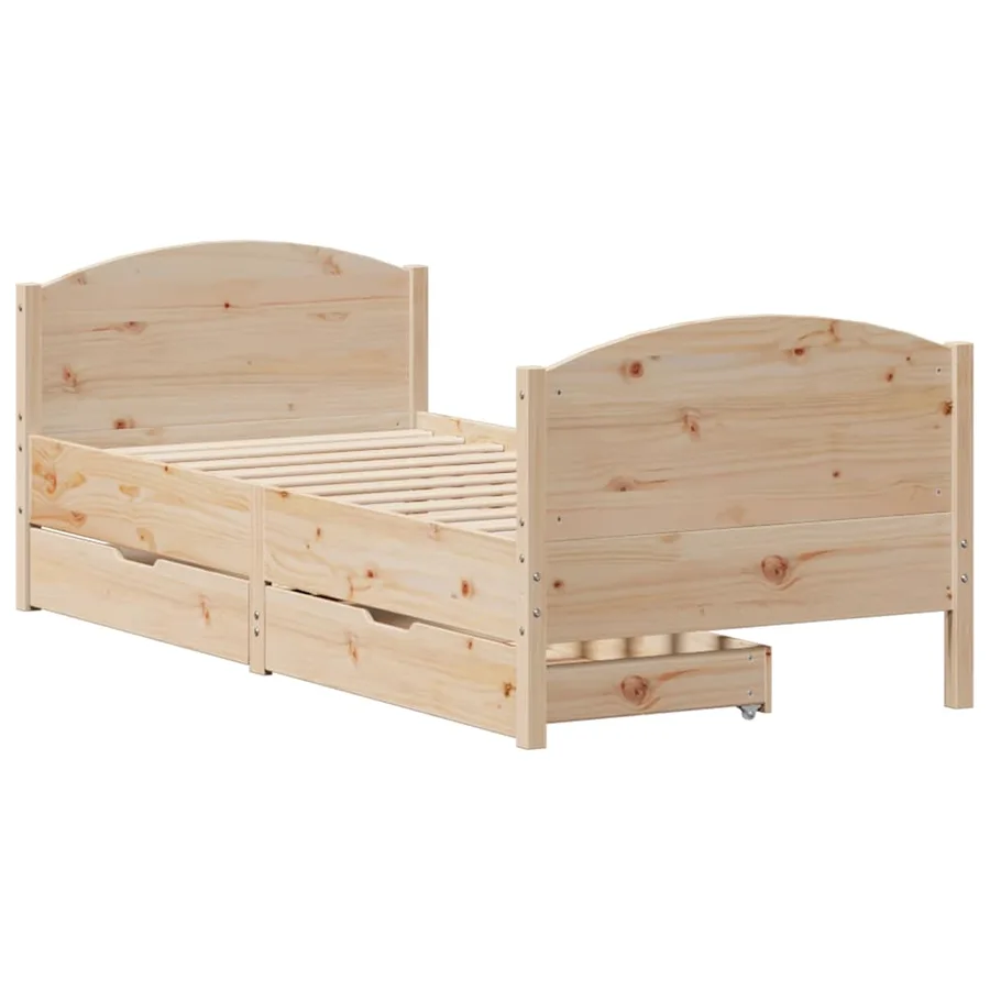 Cadre de lit sans matelas 100x200 cm bois massif de pin - 3