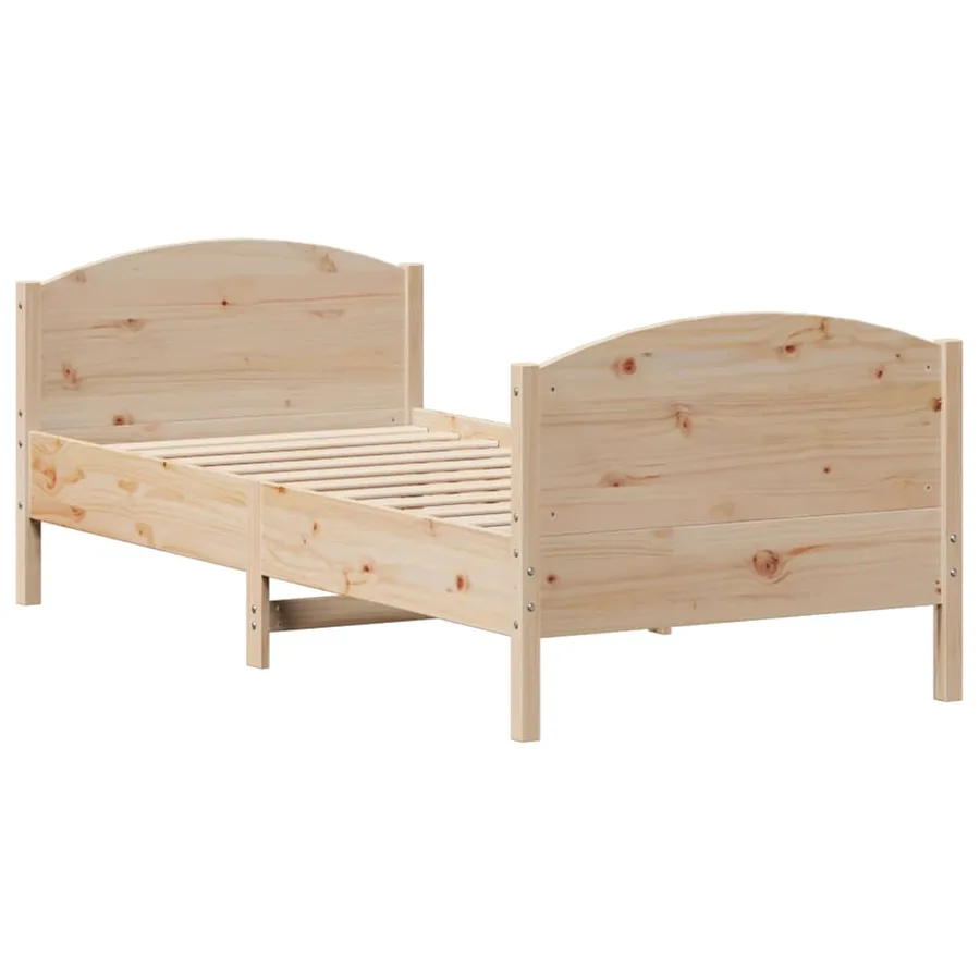 Cadre de lit sans matelas 100x200 cm bois massif de pin - 5