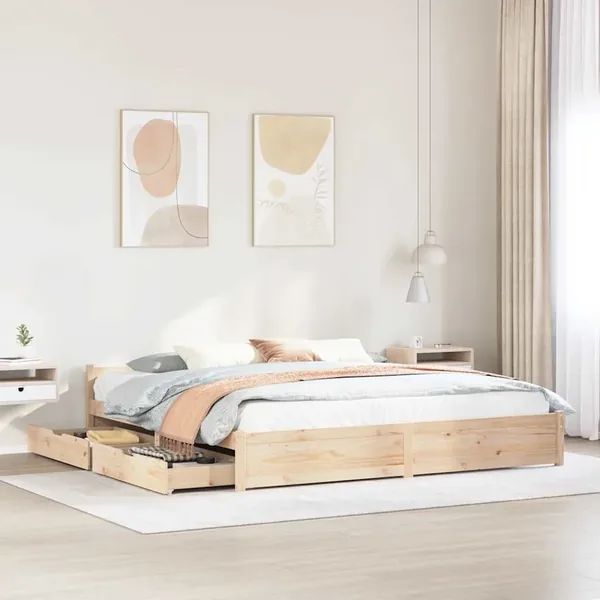 Cadre de lit sans matelas 200x200 cm bois massif de pin